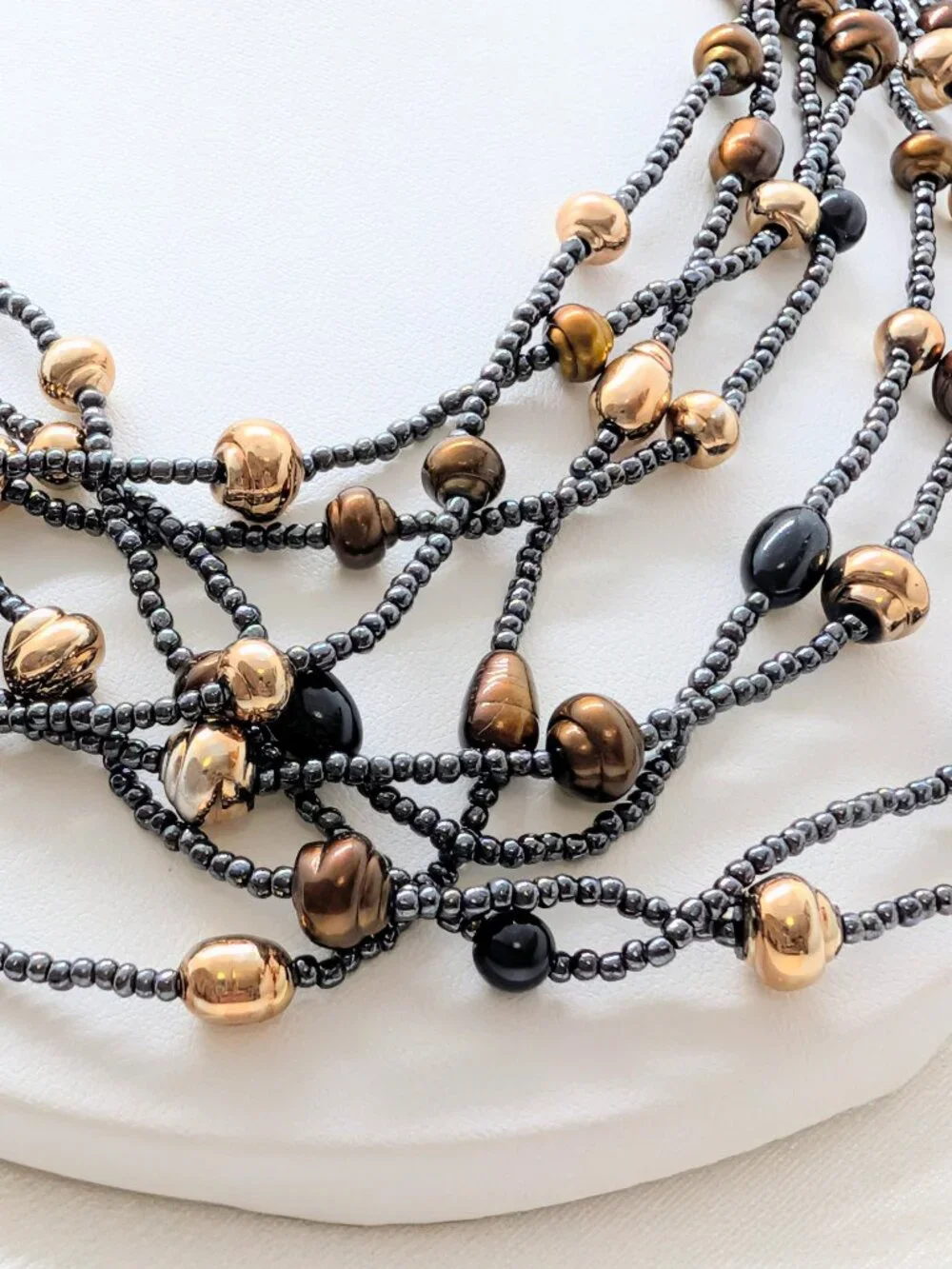 NEW multistrand 16 inch beaded fashion necklace - Picture 2 of 12